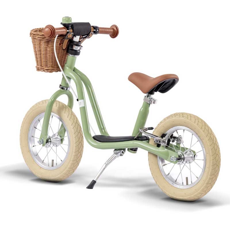 Колело за баланс със спирачка и кошничка PUKY LR XL BR CLASSIC в ретро зелен цвят - Image 2