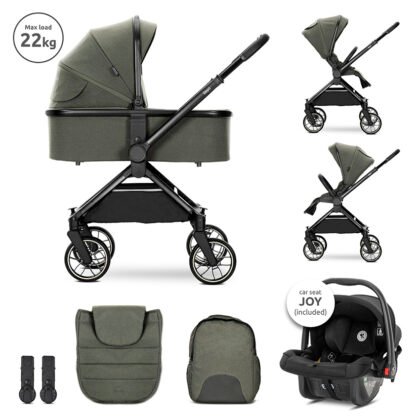 Детска количка Reya 3in1 Green с реверсивна дръжка