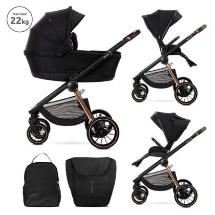 Детска количка Bianca Black 2в1 до 22 кг с адаптори