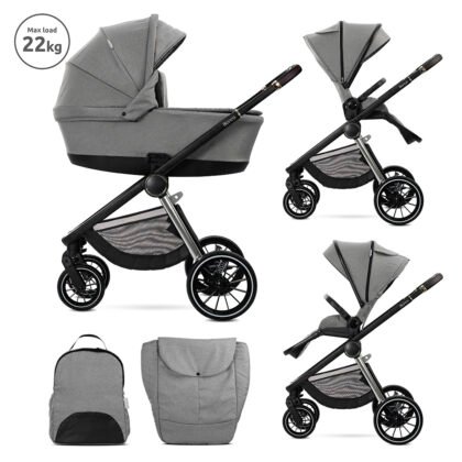 Детска количка Bianca Grey 2в1 до 22 кг с адаптори