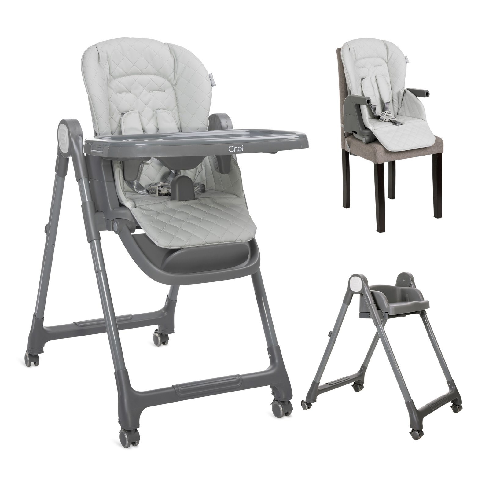 Стол за хранене 3 в 1 Chef Grey Leather