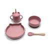 Силиконов сет за хранене 4 части Natural Deep Pink