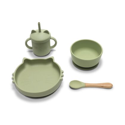 Силиконов сет за хранене 4 части Natural Fresh Green