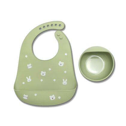 Силиконов сет за хранене 2 части Natural Fresh Green