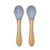 Силиконови лъжички с бамбук 2 бр. Natural Grey