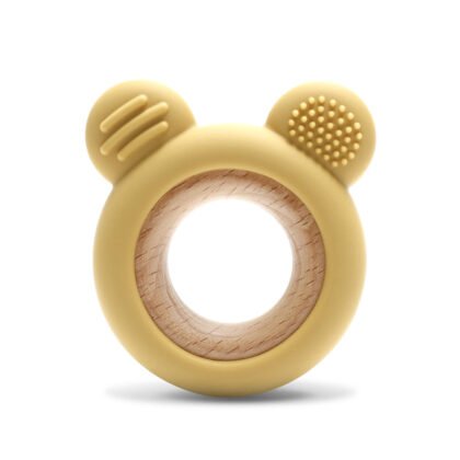 Силиконова гризалка с бук мече Natural Yellow
