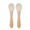 Силиконови лъжички с бамбук 2 бр. Natural Beige