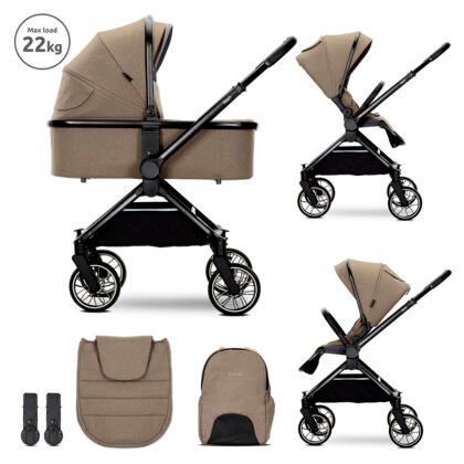 Детска количка Reya 2in1 Beige до 22 кг кош за новородено