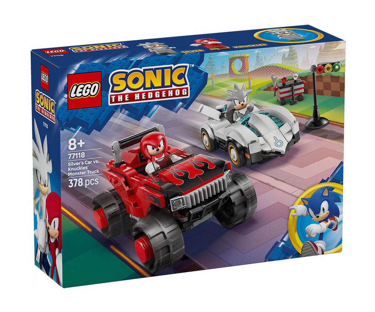 LEGO® Sonic 77118 - Колата на Silver срещу чудовищния камион на Нъкълс