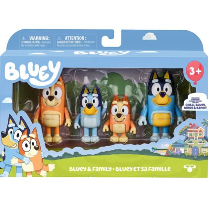 Bluey - Комплект 4 фигурки - Блуи и семейство