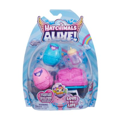 Hatchimals - Комплект яйце изненада, столче за хранене