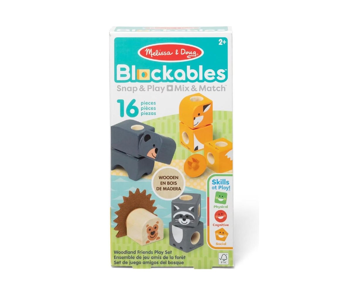 Melissa & Doug - Дървени кубчета за игра Животни