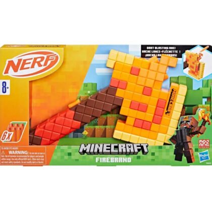 Нърф - Minecraft Firebrand, Dart Blasting Axe, 6 Elite Пяна дартс