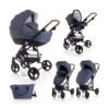 Lorelli Комбинирана количка Crysta 3в1 blue+чанта