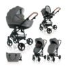 Lorelli Комбинирана количка Crysta 3в1 grey+чанта