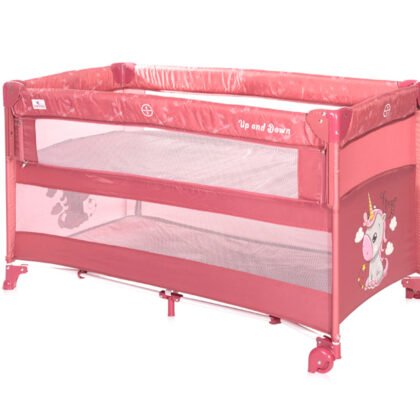 Lorelli Кошара за спане и игра Up and Down 2 нива, Rose Velvet Unicorn