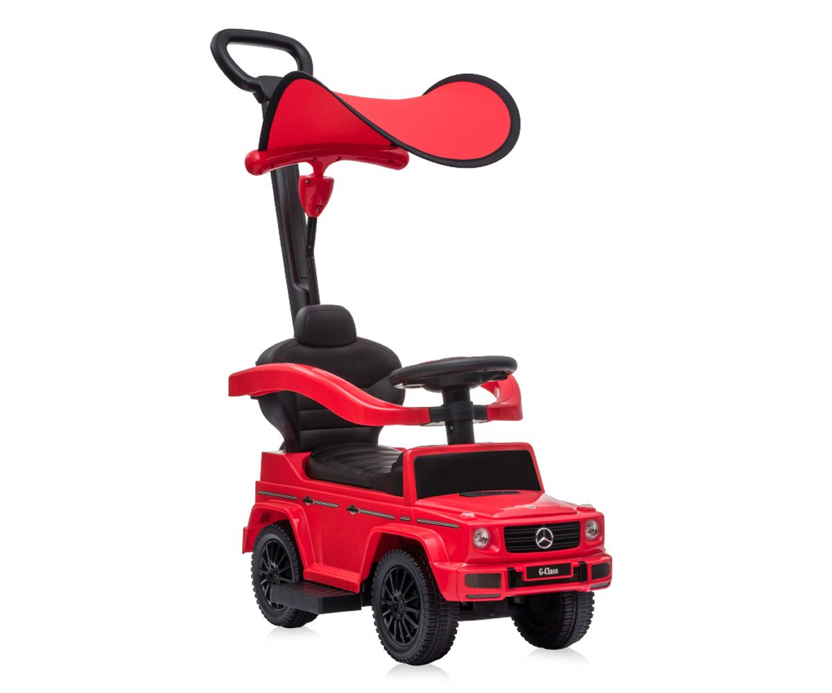 Lorelli Toys Детска кола за яздене с дръжка и сенник Mercedes-G350D, червена