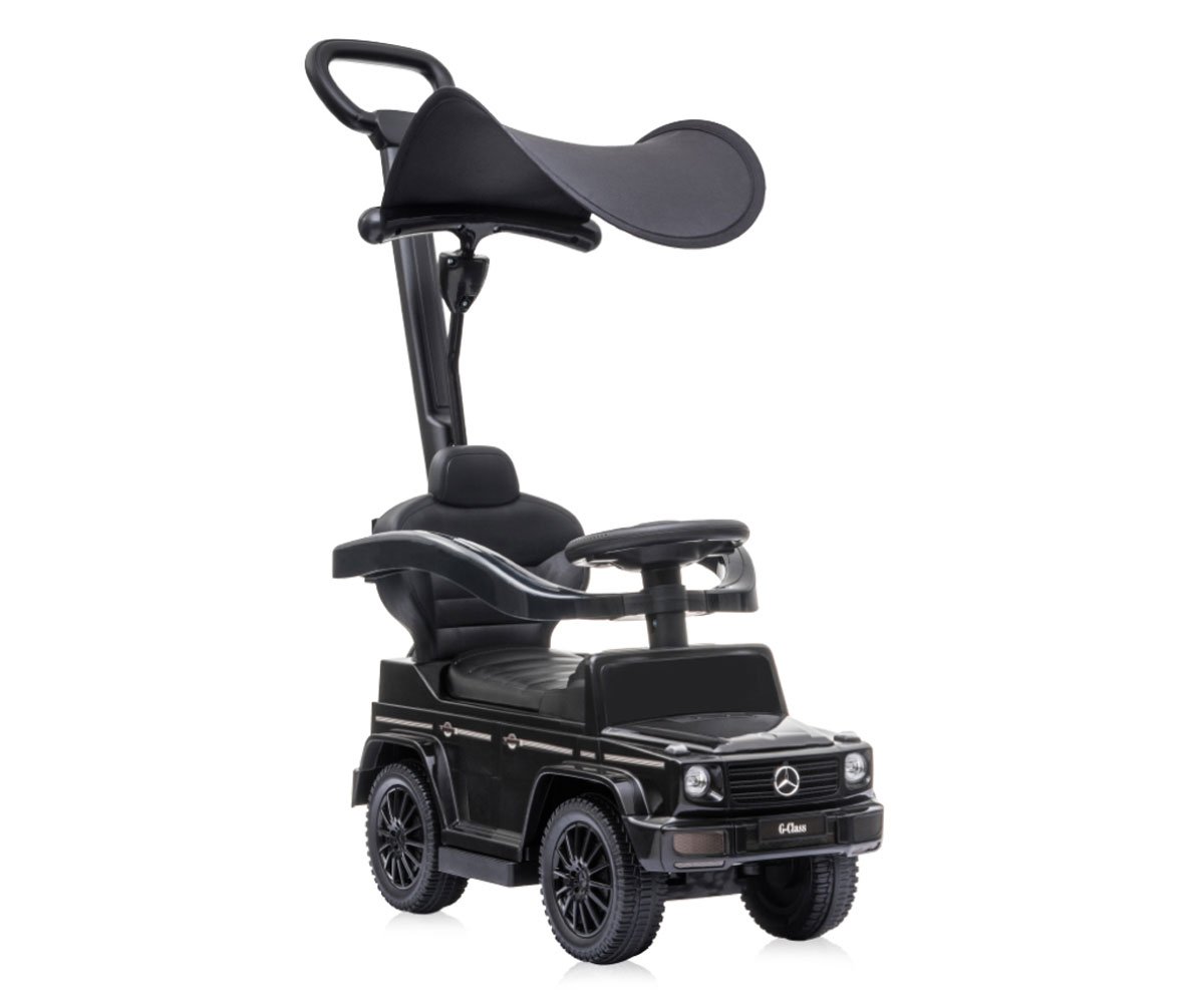 Lorelli Toys Детска кола за яздене с дръжка и сенник Mercedes-G350D, черна