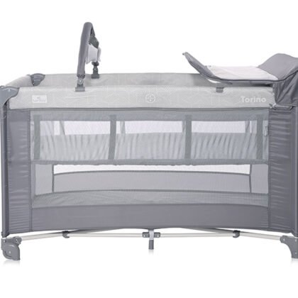 Lorelli Кошара за спане и игра 2 нива Torino Plus, Grey Striped Elements