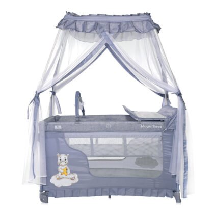 Lorelli Кошара за спане и игра Magic Sleep 2 нива Cool Grey Hippo