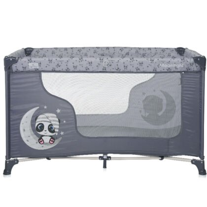 Lorelli Кошара за спане и игра Moonlight 1 ниво Cool Grey Pandas