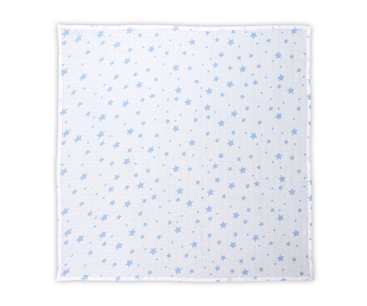 Lorelli Text Памучна пелена 80/80 см white with aquatic stars