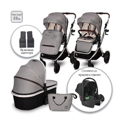 Lorelli Комб.количка Glory opaline grey+адаптори