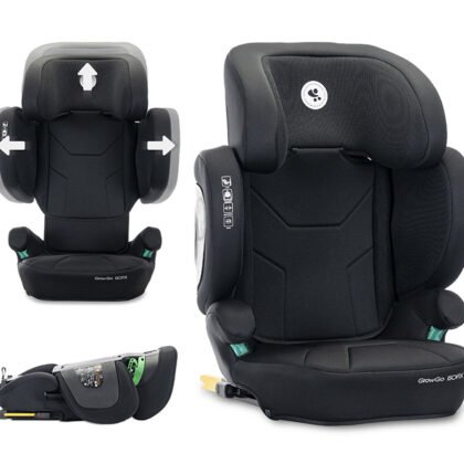 Lorelli Стол за кола Growgo black i-Size Isofix 100-150см, странично разширяване