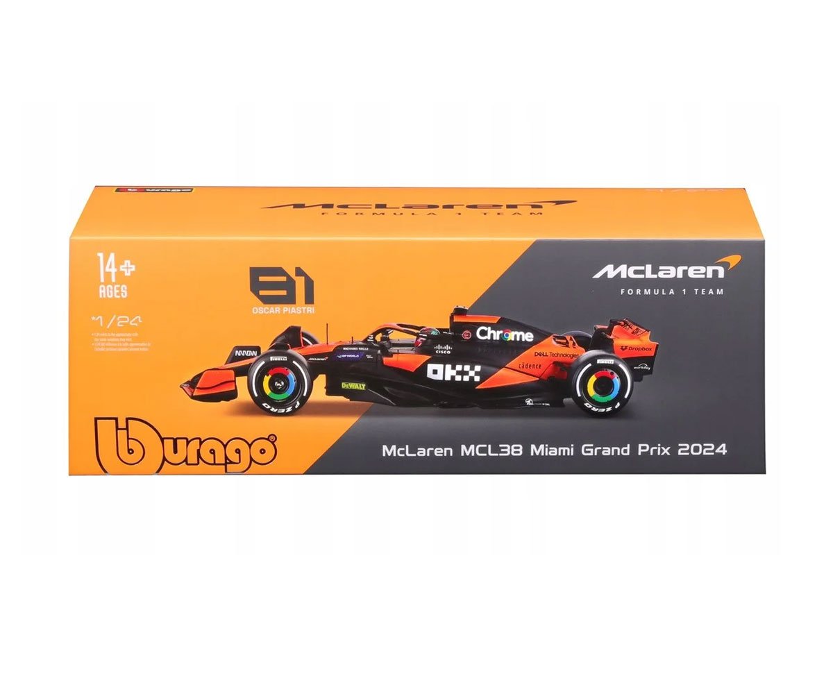 Bburago - модел на кола 1:24 - FF1 McLaren Team MCL38 (2024) #4