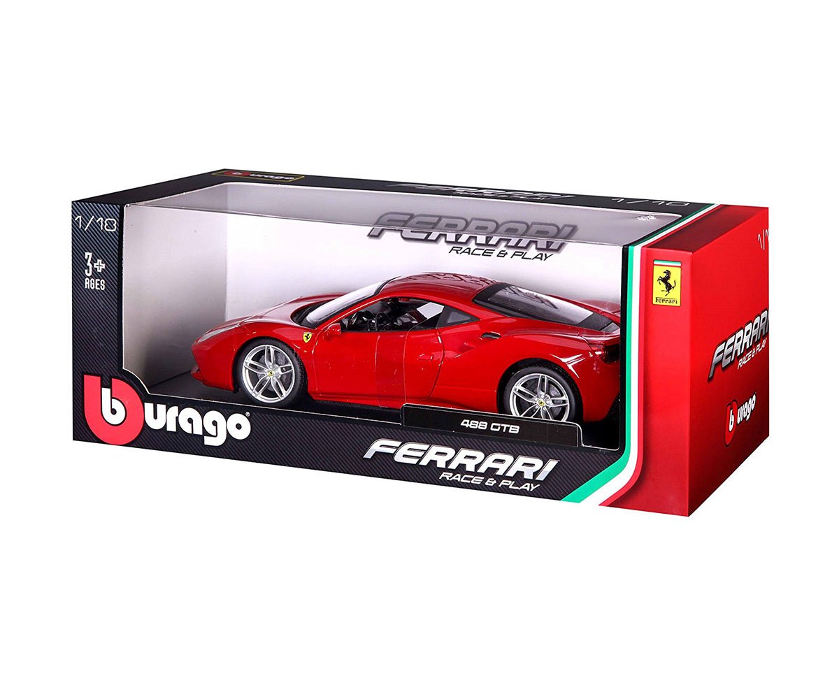 Bburago Ferrari - модел на кола 1:18 - Ferrari 488 GTB
