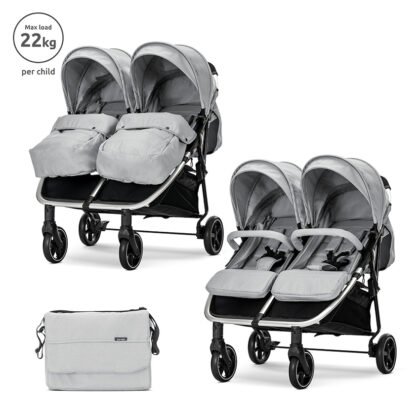 Д.КОЛИЧКА DUO GREY до 22 кг за близнаци