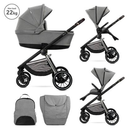 Д.КОЛИЧКА BIANCA GREY 2 В 1 до 22кг + АДАПТОРИ