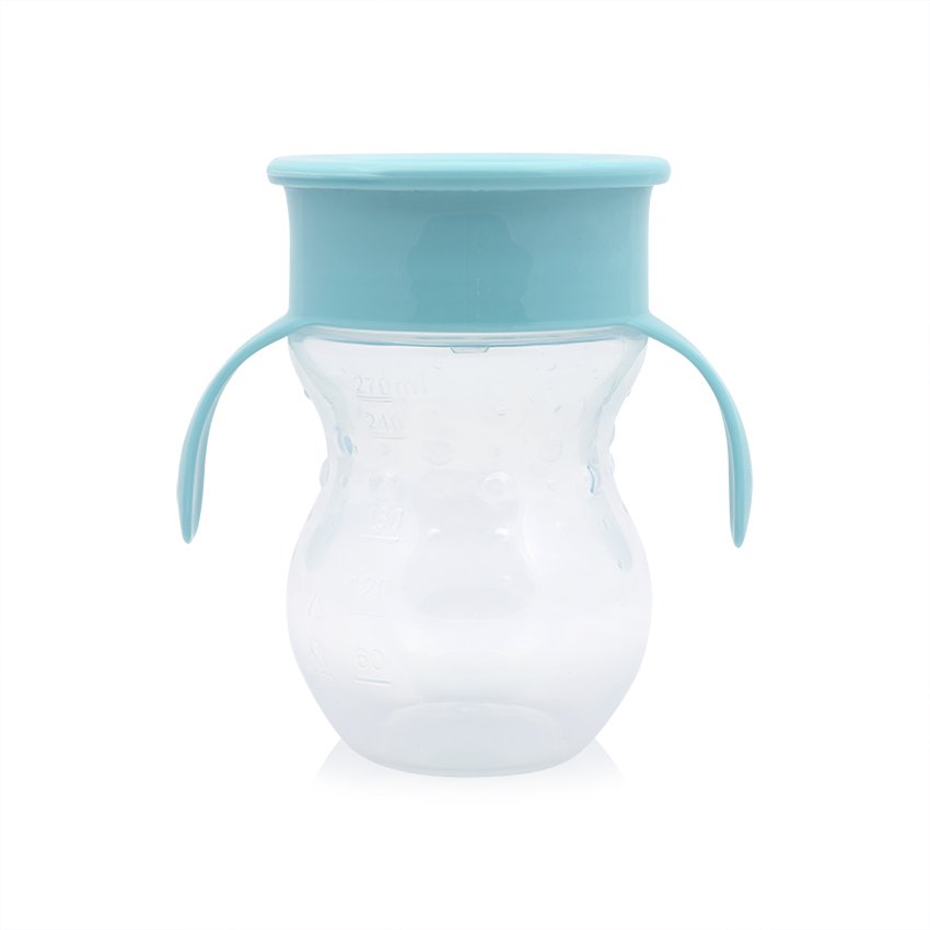 ЧАША НЕРАЗЛИВАЩА 360 ГРАДУСА СИНЯ 270ml с дръжки
