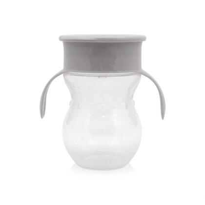 ЧАША НЕРАЗЛИВАЩА 360 ГРАДУСА СИВА 270ml с дръжки