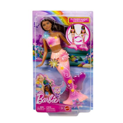 Barbie - Вълшебна русалка с цветна магия, брюнетка