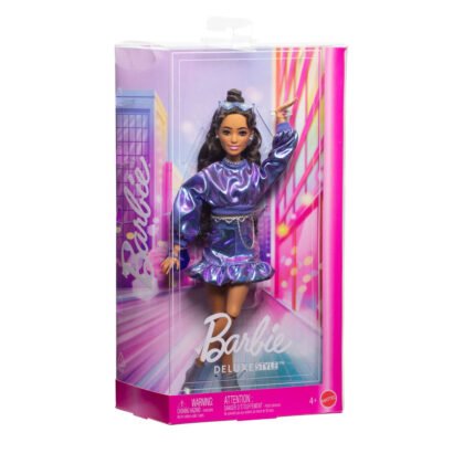 Barbie - Луксозна мода кукла брюнетка с ефектен комплект в синьо
