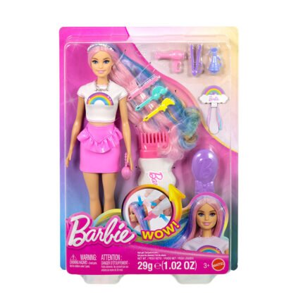 Barbie - кукла Барби с шарена коса и аксесоари за прически