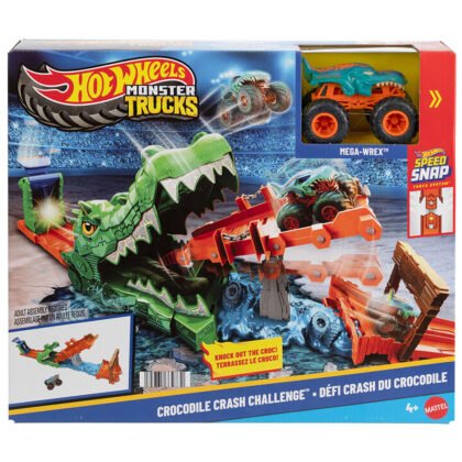 Hot Wheels - HW Monster Trucks Игрален комплект писта с крокодилска каскада