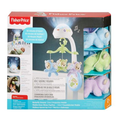 Fisher Price - Музикална въртележка за легло, мечета- пеперуди