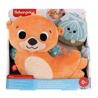 Fisher Price - Плюшена сензорна играчка видра за игра по корем 2 в 1