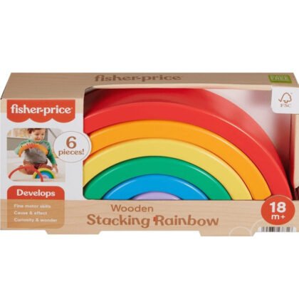 Fisher Price - дървена играчка за подреждане дъга
