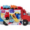 Mega Bloks - комплект камион за бутане с писта и 2 автомобила, 19 елемента