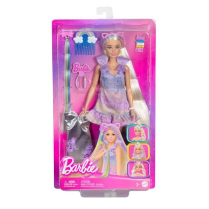 Barbie - комплект забавна и елегантна кукла с дългаруса коса, аксесоари и 2 тоалета