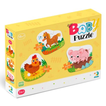 Dodo - Пъзел 3 в 1 Денят във фермата