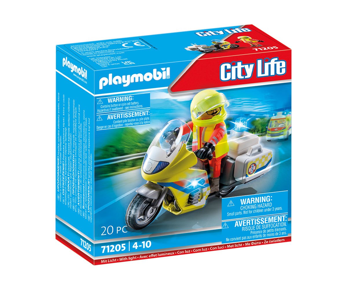Playmobil - Спасителен мотоциклет с мигаща светлина