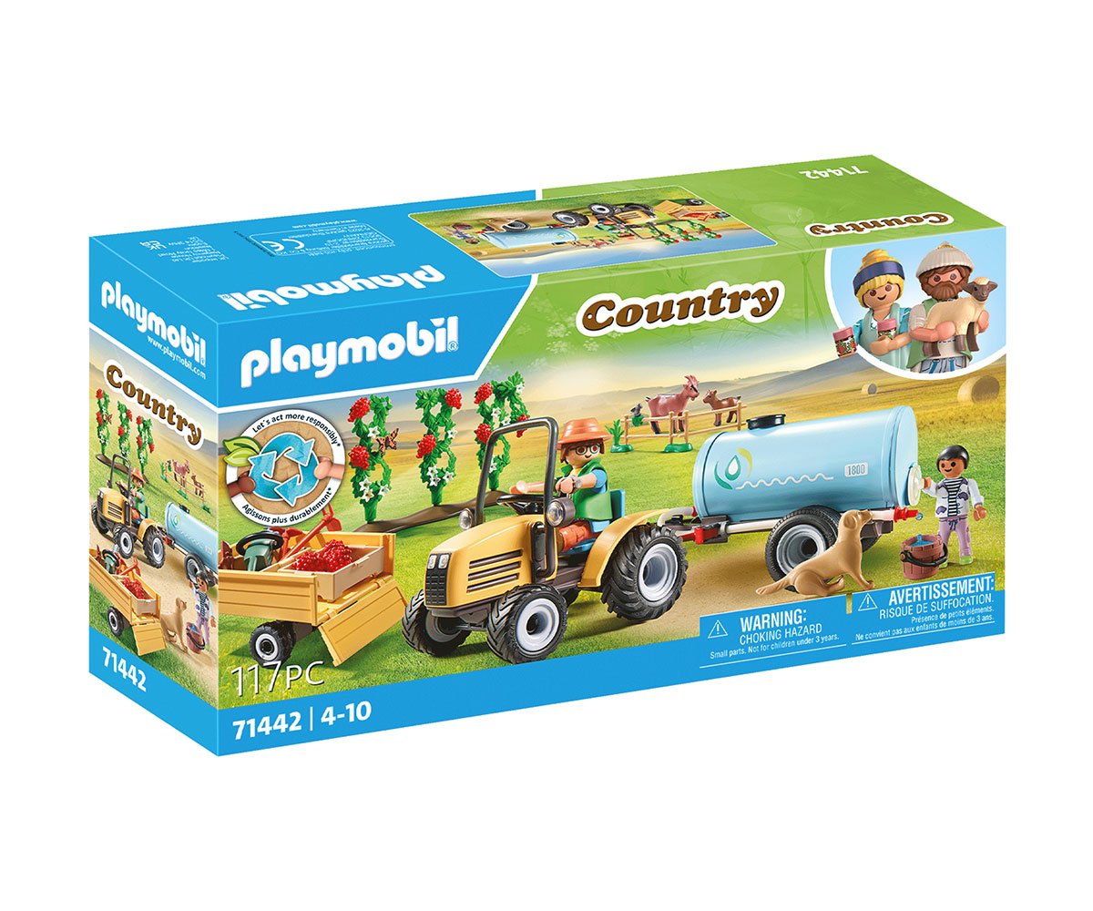 Playmobil - Трактор с ремарке и цистерна за вода