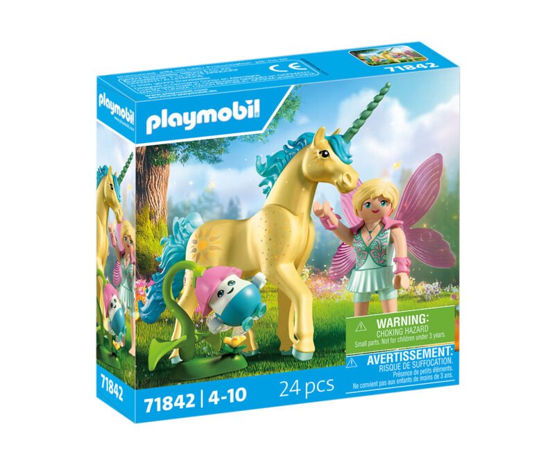 Playmobil – Еднорог Слънчев цвят с фея