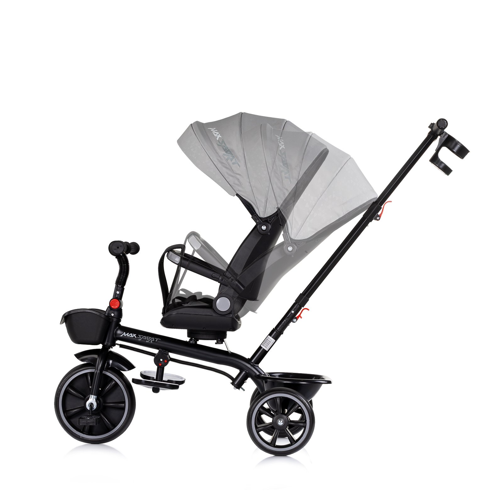 Триколка със сенник Max Sport сива - Image 4
