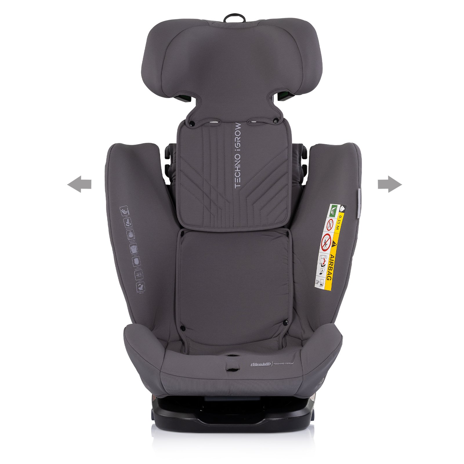 Ст.кола360 I-size40-150 Techno iGROW сив - Image 4
