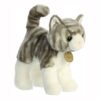 Aurora - Плюшена играчка Коте със сиви ивици, 21см